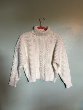 Cozy Cream Cable Turtleneck Sweater